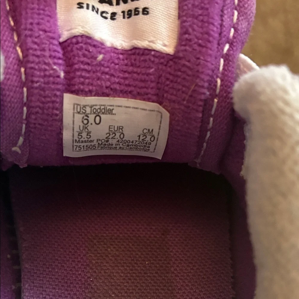 Vans Kids Lavender and White Sneakers